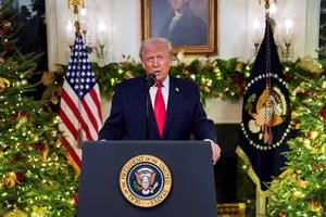 President Donald Trump delivers an address to the nation from the Diplomatic Reception Room of the White House, in Washington, D.C., U.S. Wednesday, Dec. 17, 2025.   Doug Mills/Pool via REUTERS REFILE - QUALITY REPEAT