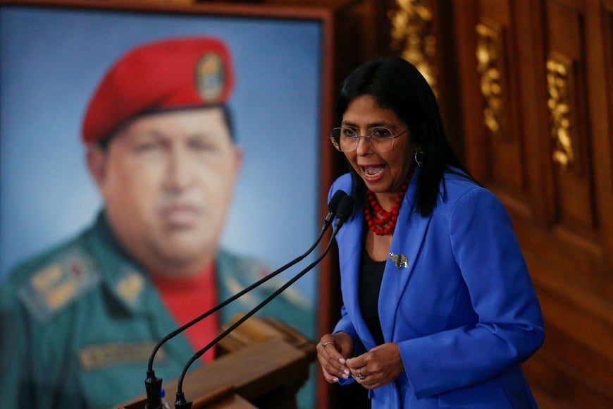 Venezuela's Vice President Delcy Rodriguez addresses lawmakers of the National Assembly who are expected to approve the 2025 budget, in Caracas, Venezuela, December 3, 2024. REUTERS/Leonardo Fernandez Viloria