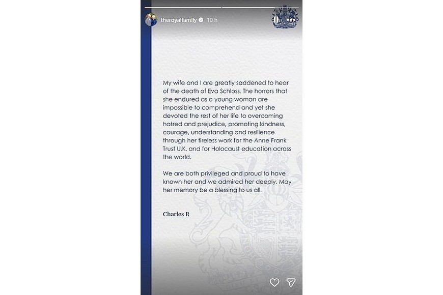 La publicación de Carlos III en Instagram.