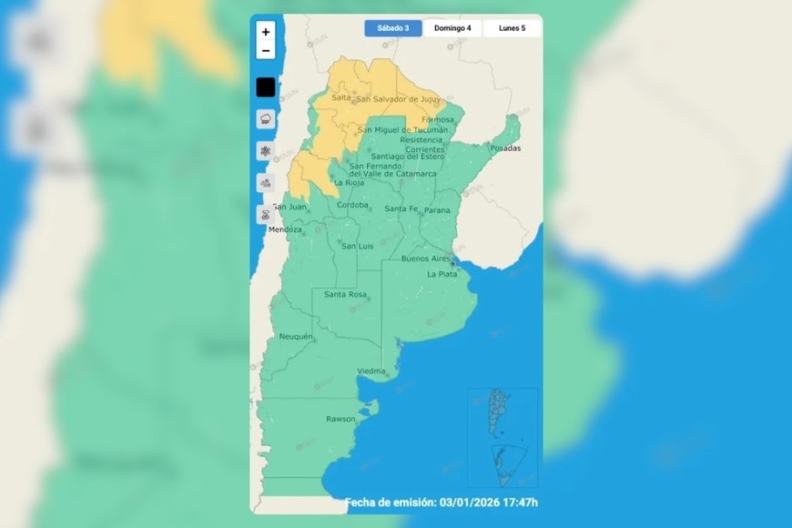 El SMN mantiene alertas por tormentas fuertes y granizo en ocho provincias.