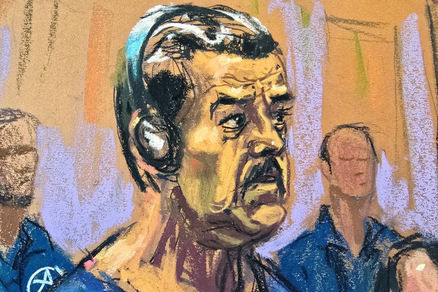 Venezuela's captured President Nicolas Maduro attends his arraignment to face U.S. federal charges including narco-terrorism, conspiracy, drug trafficking, money laundering and others, at the Daniel Patrick Moynihan United States Courthouse in Manhattan, New York City, U.S., January 5, 2026 in this courtroom sketch. REUTERS/Jane Rosenberg