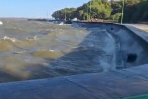 Así se veía el Río de la Plata este miércoles por la tarde, a la altura de Punta Lara.