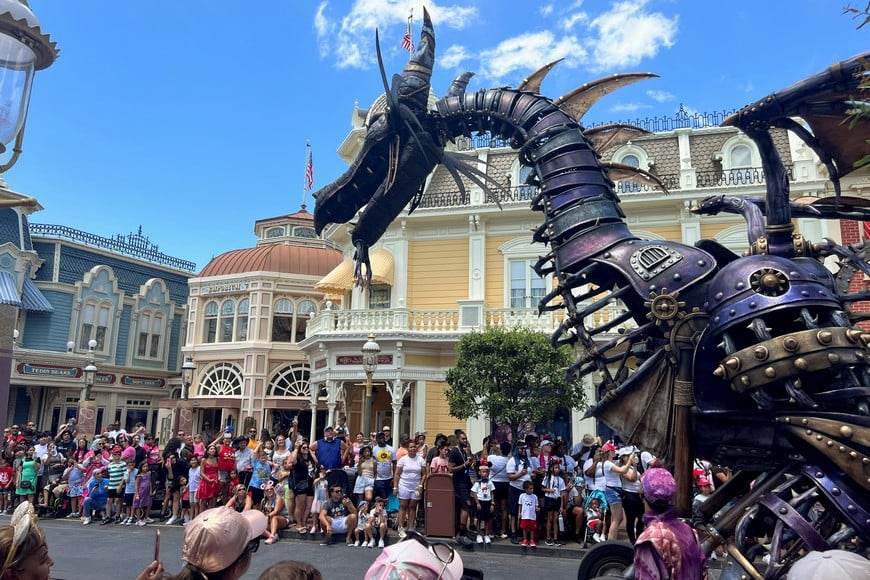 A float is seen as people attend the "Festival of Fantasy" parade at the Walt Disney World Magic Kingdom theme park in Orlando, Florida, U.S. July 30, 2022.  REUTERS/Octavio Jones