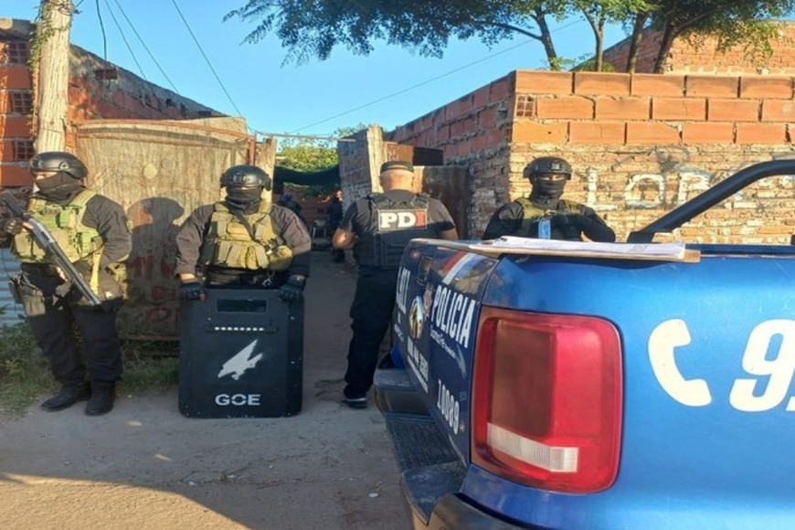 Allanamiento por microtráfico en barrio Coronel Dorrego. Foto: Gentileza