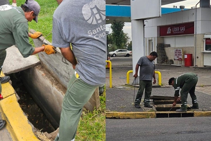 Por el alerta meteorológico, la Municipalidad de Santa Fe refuerza la limpieza de desagües
