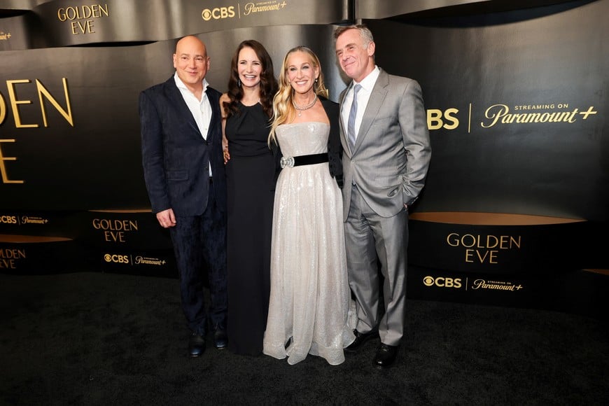 Carol Burnett Award recipient Sarah Jessica Parker, Evan Handler, Kristin Davis, and David Eigenberg attend the Golden Eve event ahead of the 83rd Annual Golden Globes, honouring her and Cecil B. DeMille Award recipient Helen Mirren in Beverly Hills, California, U.S., January 6, 2026. REUTERS/Mario Anzuoni
