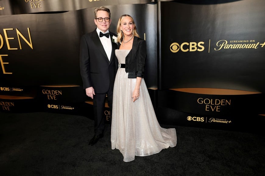 Carol Burnett Award recipient Sarah Jessica Parker and her husband Matthew Broderick attend the Golden Eve event ahead of the 83rd Annual Golden Globes, honouring her and Cecil B. DeMille Award recipient Helen Mirren in Beverly Hills, California, U.S., January 6, 2026. REUTERS/Mario Anzuoni