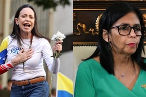 ¿Dos mujeres en pugna en Venezuela? María Corina Machado y Delcy Rodríguez. La líder de la oposición y la presidenta encargada, sustituta de Maduro.