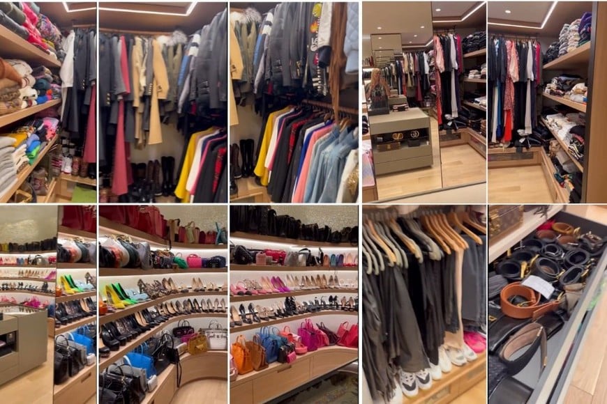 El increíble e inmenso vestidor de Wanda Nara en su penthouse de Milán que fue viral en 2021.