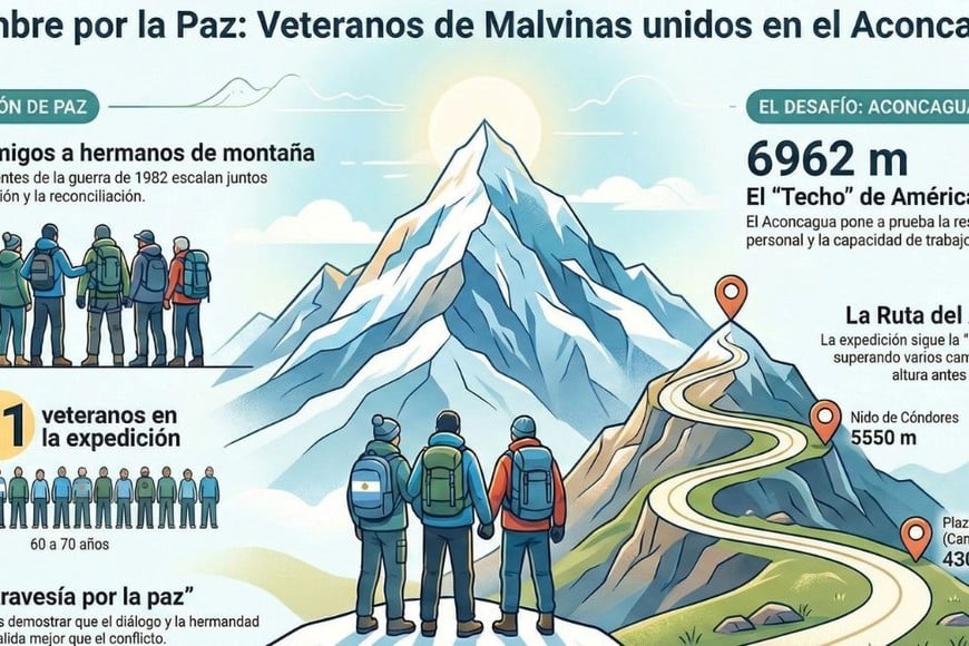 La infografía (hecha con IA) resume la expedición. Crédito: El Litoral