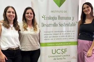 Belén Peralta, Anabel Orellano, Sofía Lammertyn, becarias postdoctorales UCSF-Conicet.