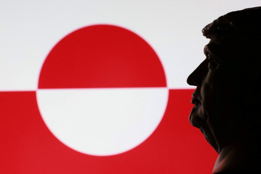 A 3D printed miniature of U.S. President Donald Trump and Greenland flag are seen in this illustration taken January 9, 2026. REUTERS/Dado Ruvic/Illustration