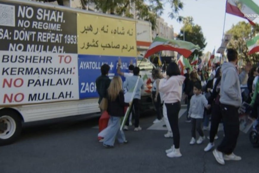 Los manifestantes apoyaban las protestas en Irán.
