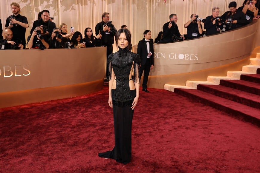 Jenna Ortega poses on the red carpet at the 83rd Annual Golden Globes in Beverly Hills, California, U.S., January 11, 2026. REUTERS/Daniel Cole