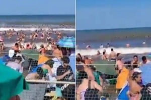Una sucesión de olas fuertes y de gran tamaño sorprendieron a veraneantes de la Costa Atlántica.