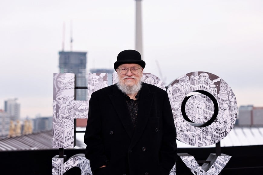 George R. R. Martin attends a photocall for Game of Thrones spin-off "A Knight of the Seven Kingdoms", the day before the world premiere of the fantasy series, in Berlin, Germany, January 12, 2026. REUTERS/Nadja Wohlleben