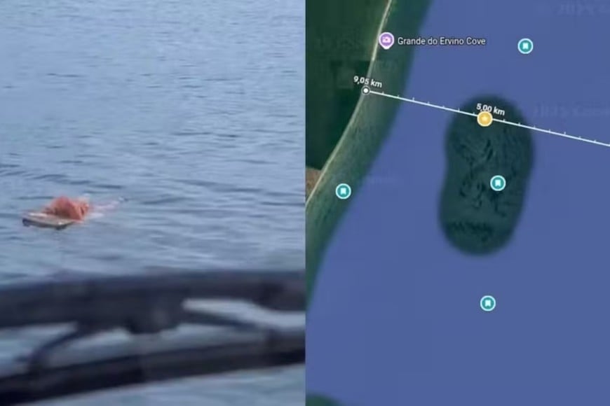 El hombre pasó una noche de terror en el mar hasta ser rescatado.