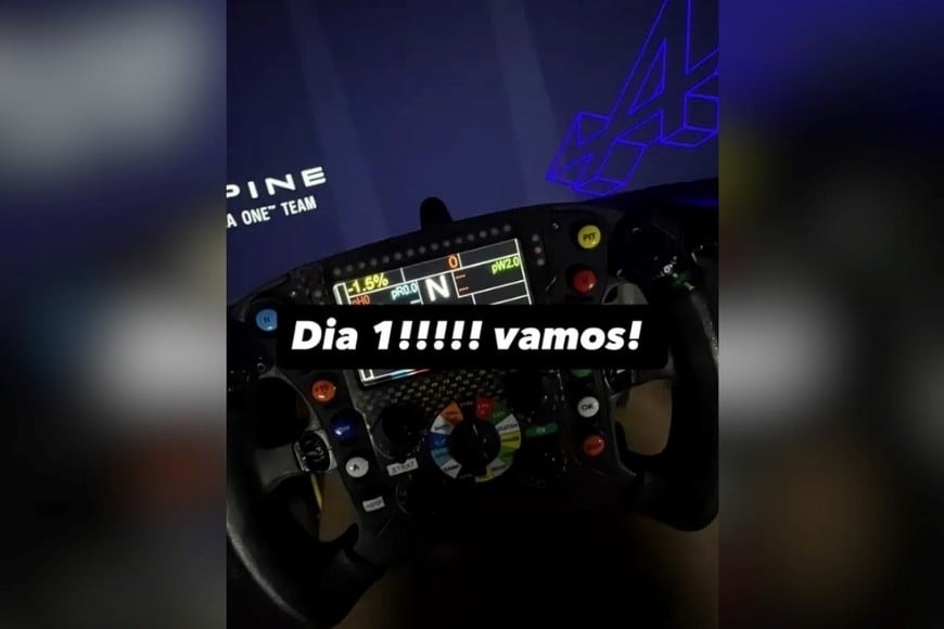 El argentino confirmó que terminaron las vacaciones y comenzó a trabajar en el simulador. Foto: Instagram.