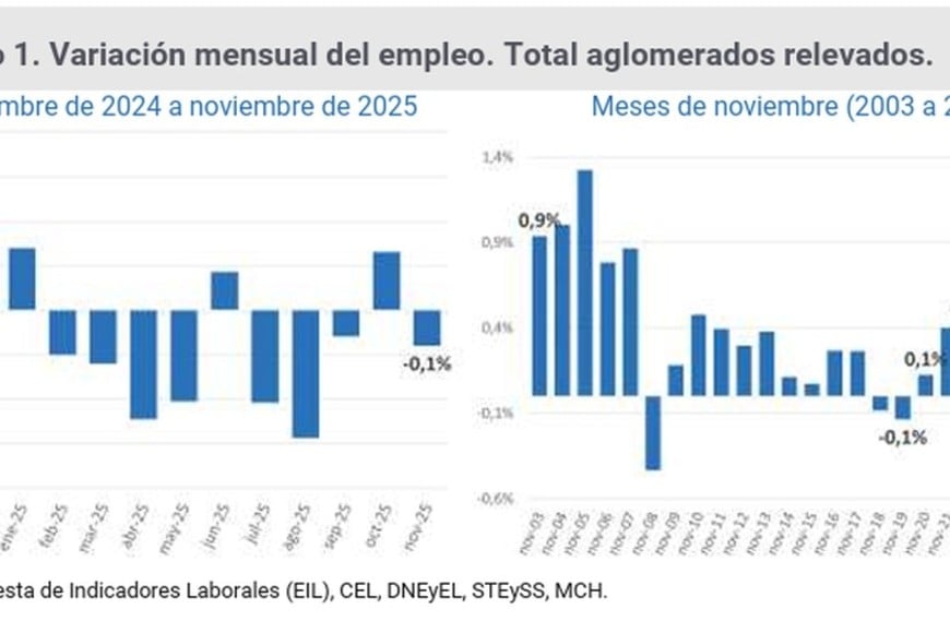 Los datos de noviembre en el empleo registrado.