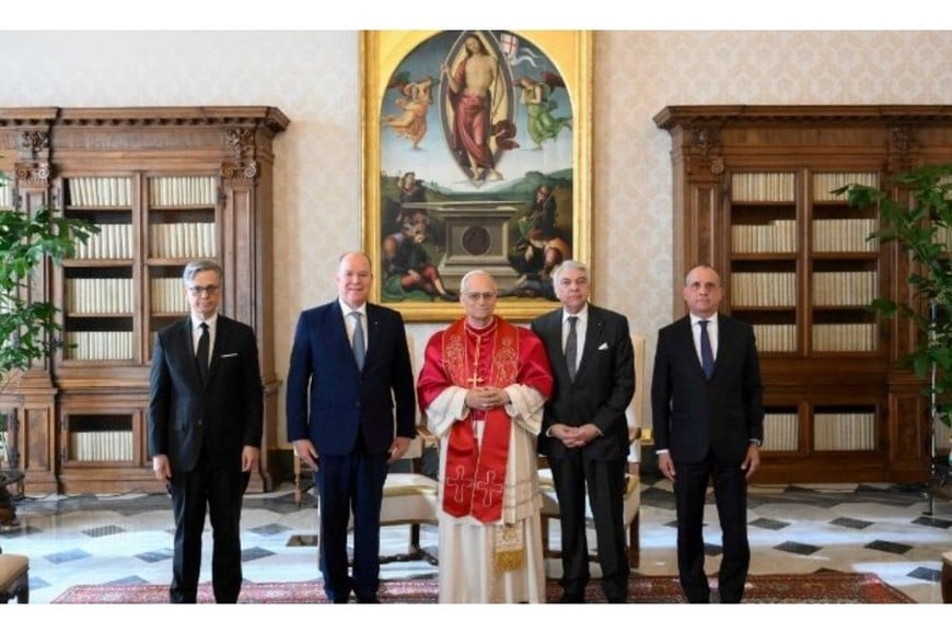 el Papa y el príncipe Alberto II de Mónaco