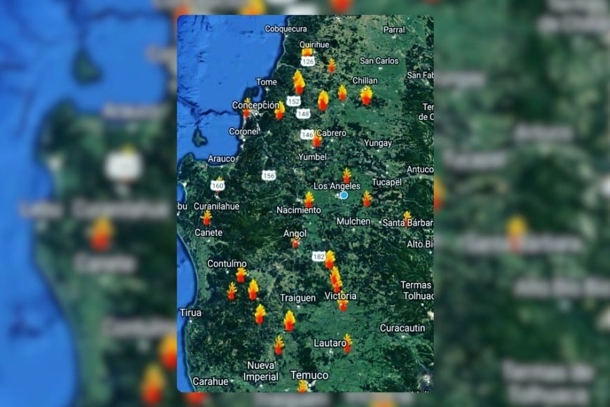 Incendios fuera de control arrasan Chile: evacuaciones y rutas cortadas