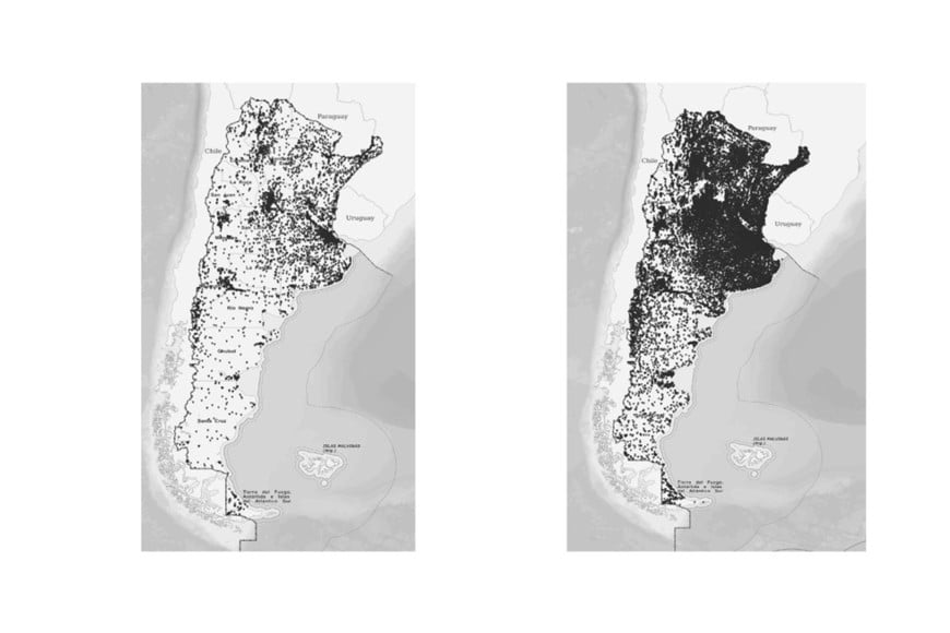 El mapa que muestra el crecimiento de conexiones en Argentina, de 2024 a 2025.