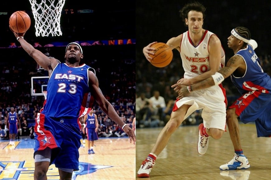 LeBron y Manu debutaron en el mismo All-Star. Foto: Gentileza