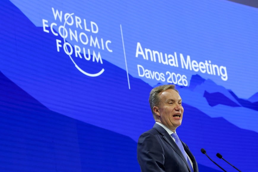 President and CEO of the World Economic Forum Borge Brende speaks during the 56th annual World Economic Forum (WEF) meeting in Davos, Switzerland, January 20, 2026. REUTERS/Denis Balibouse