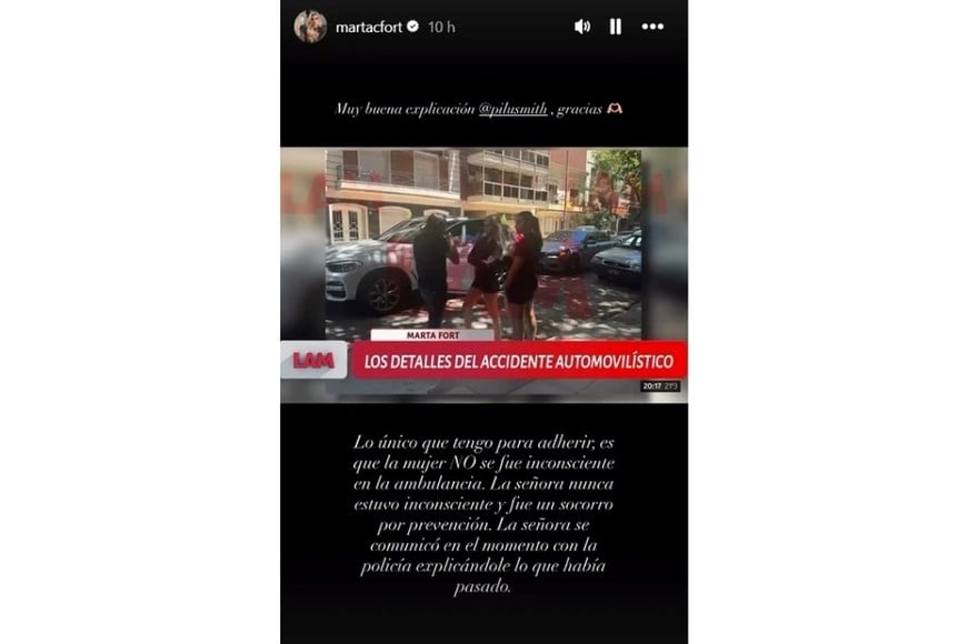 El descargo de Martita Fort en su Instagram.
