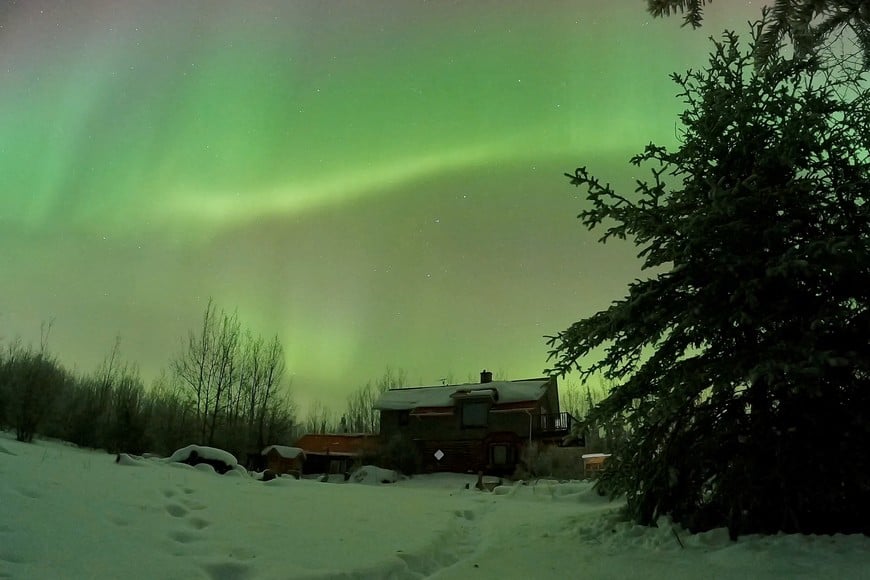 The aurora borealis, also known as the "northern lights" in Mount Lorne, Yukon, Canada, in this still taken from a timelapse video, January 19, 2026. Ophelie LaBaballe/via REUTERS  THIS IMAGE HAS BEEN SUPPLIED BY A THIRD PARTY. MANDATORY CREDIT. NO RESALES. NO ARCHIVES.

VERIFICATION
 
FOR VIDEO SHOWS:
 
Location verified by house facade and trees that matched satellite imagery
Date verified by original file metadata and confirmed by the source