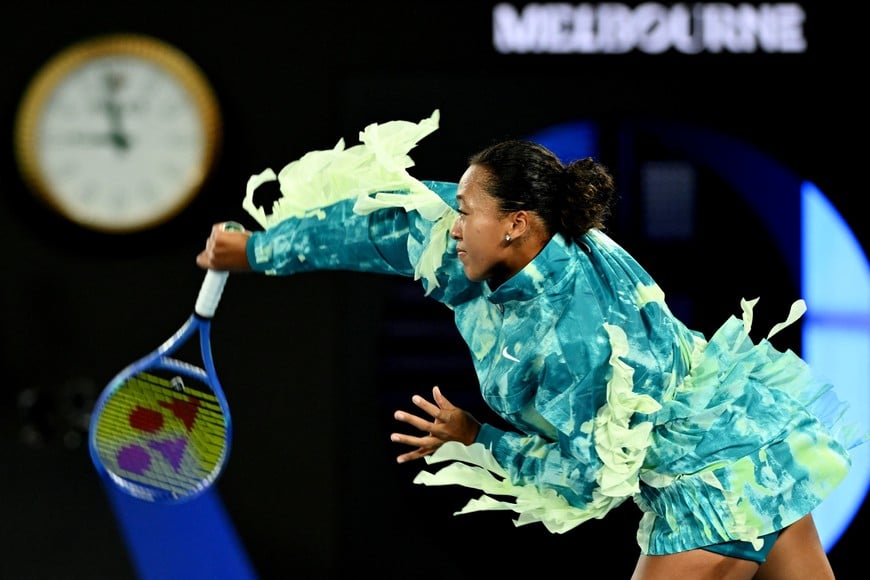 Tennis - Australian Open - Melbourne Park, Melbourne, Australia - January 20, 2026
Japan's Naomi Osaka in action during her first round match against Croatia's Antonia Ruzic REUTERS/Jaimi Joy