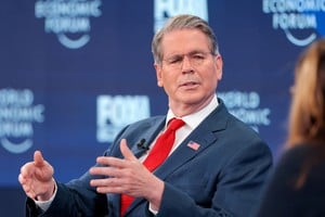 FILE PHOTO: U.S. Treasury Secretary Scott Bessent attends the 56th annual World Economic Forum (WEF) meeting in Davos, Switzerland, January 20, 2026. REUTERS/Denis Balibouse/File Photo