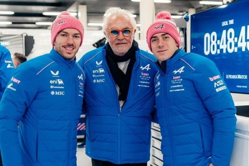 Primera foto de Colapinto con Gasly y Briatore en 2026