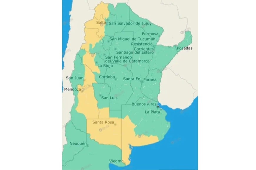 El gráfico de alertas del SMN.
