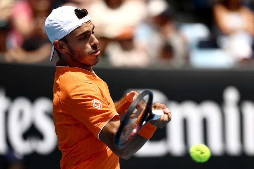 Tennis - Australian Open - Melbourne Park, Melbourne, Australia - January 21, 2026
Argentina's Francisco Cerundolo in action during his second round match against Bosnia's Damir Dzumhur REUTERS/Tingshu Wang