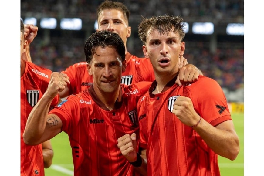 El festejo de gol de Gimnasia. Crédito: Prensa Gimnasia