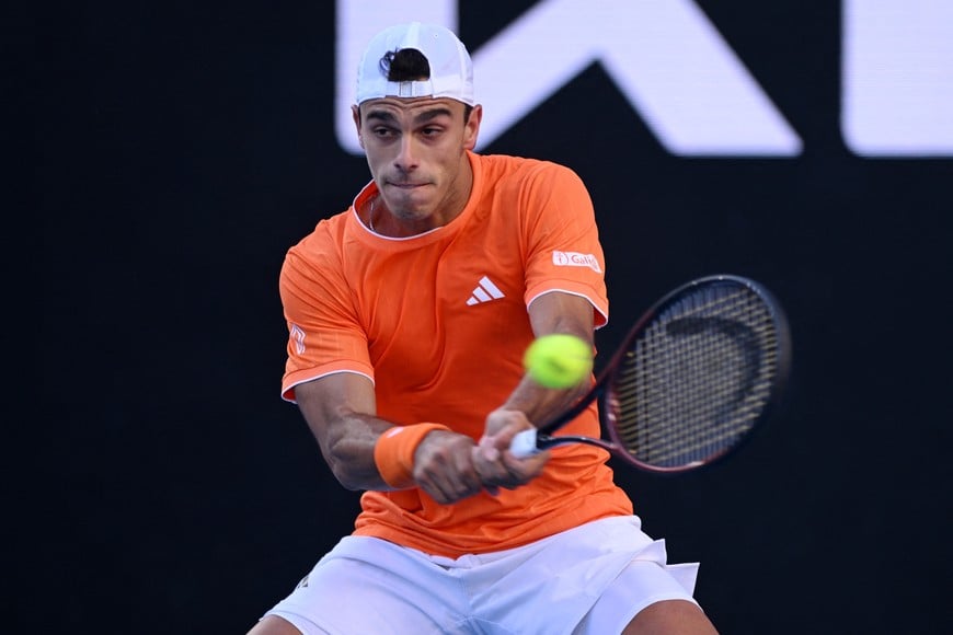 Tennis - Australian Open - Melbourne Park, Melbourne, Australia - January 23, 2026
Argentina's Francisco Cerundolo in action during his third round match against Russia's Andrey Rublev REUTERS/Jaimi Joy