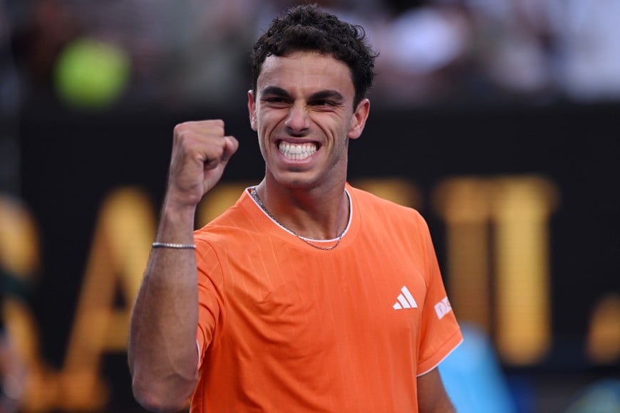 Tennis - Australian Open - Melbourne Park, Melbourne, Australia - January 23, 2026
Argentina's Francisco Cerundolo celebrates winning his third round match against Russia's Andrey Rublev REUTERS/Jaimi Joy