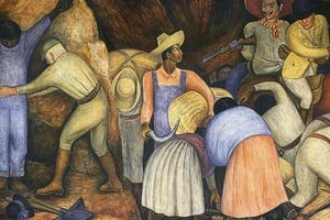 "Los explotadores" obra de Rivera de 1926. Foto: Universidad Autónoma de Chapingo