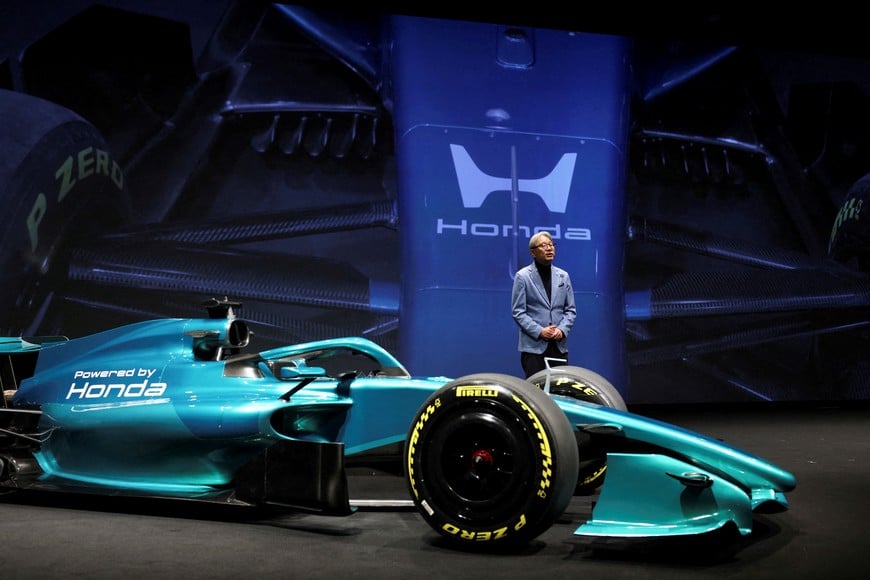 Honda CEO Toshihiro Mibe speaks during a joint press conference with Aston Martin Aramco Formula One Team Executive Chairman Lawrence Stroll and Formula One Group President and F1 CEO Stefano Domenicali, on their partnership launch announcement in Tokyo, Japan, January 20, 2026.   REUTERS/Issei Kato

     TPX IMAGES OF THE DAY