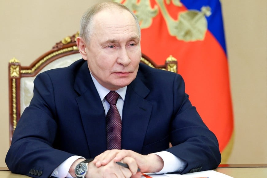 Russia's President Vladimir Putin chairs a meeting with the Security Council's permanent members via a video link in Moscow, Russia, January 21, 2026. Sputnik/Vyacheslav Prokofyev/Pool via REUTERS ATTENTION EDITORS - THIS IMAGE WAS PROVIDED BY A THIRD PARTY.