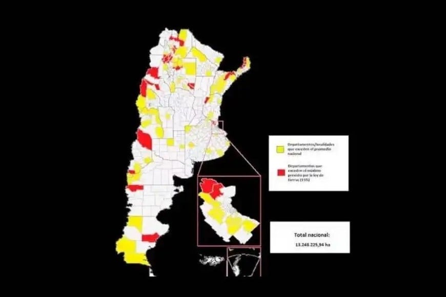 Un informe reveló que más de 13 millones de hectáreas (casi el 5% del territorio nacional) están en manos extranjeras.