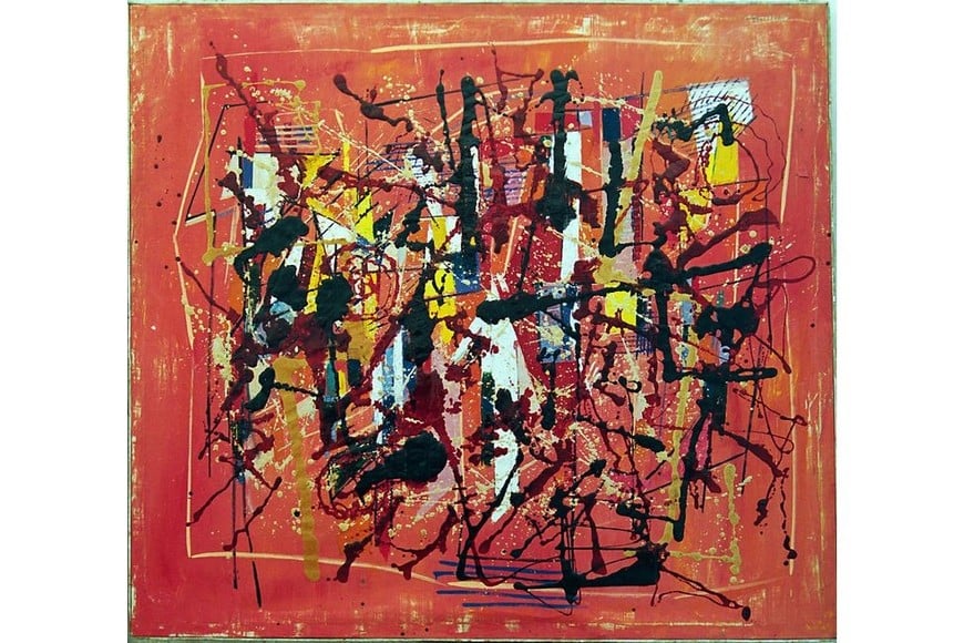 "Abstraccion en rojo" de Juan del Prete. Foto: Patrimonio Rosa Galisteo