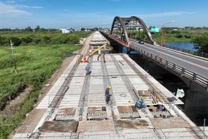 Avanzan los trabajos estructurales en el Puente Carretero. Crédito: Fernando Nicola.