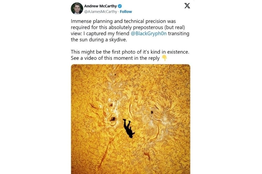 El posteo de Andrew McCarthy en X.