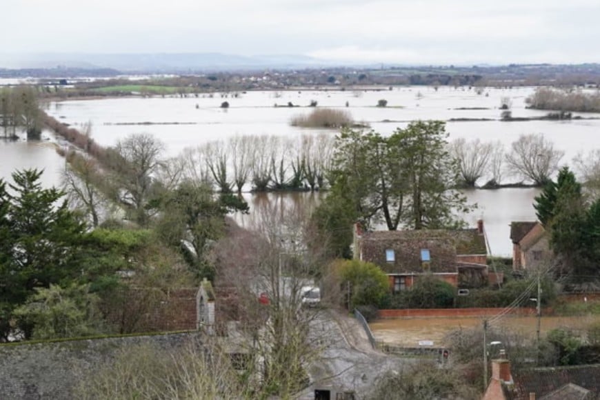Inundaciones en Burrowbridge, Somerset.