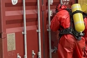 La tarea se realizó tras constatarse que el estado del contenedor representaba un peligro para el personal y las instalaciones portuarias