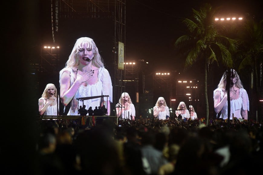 FILE PHOTO: People attend Lady Gaga's open concert at Copacabana beach in Rio de Janeiro, Brazil, May 3, 2025. REUTERS/Tita Barros/File Photo