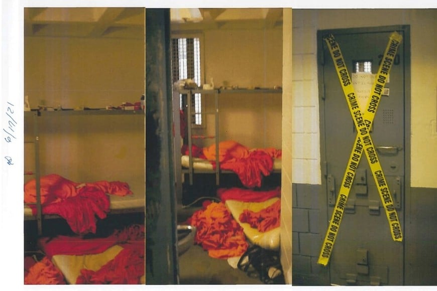 Así quedó la celda de Epstein luego de su suicidio.