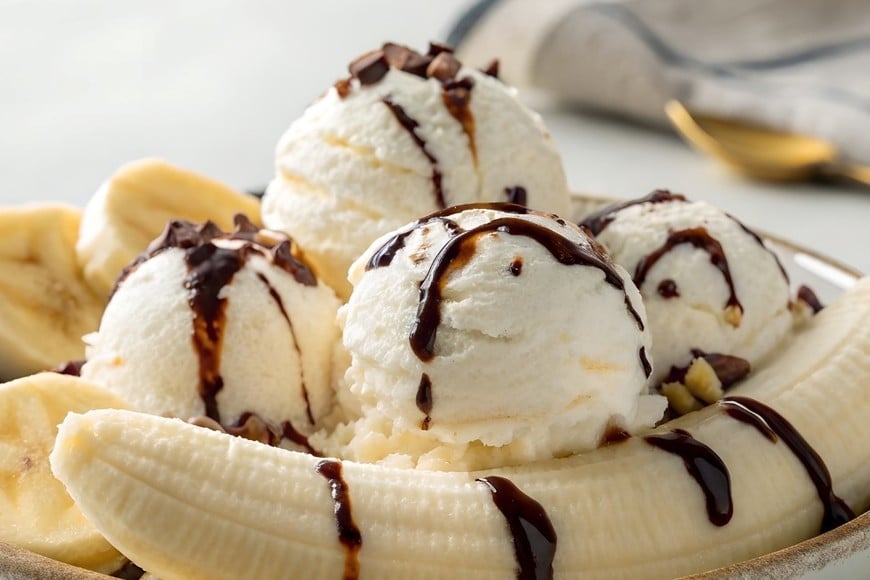 Una alternativa cremosa es el helado de banana y cacao
